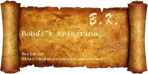 Bobák Krisztina névjegykártya