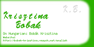 krisztina bobak business card