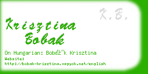 krisztina bobak business card